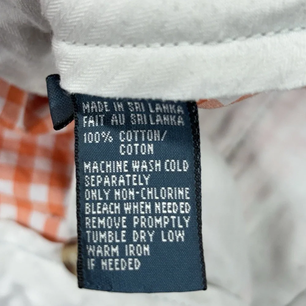 Vintage Polo Ralph Lauren Suffield Shorts Mens 35x9 Orange Gingham Check Preppy - Picture 12 of 13